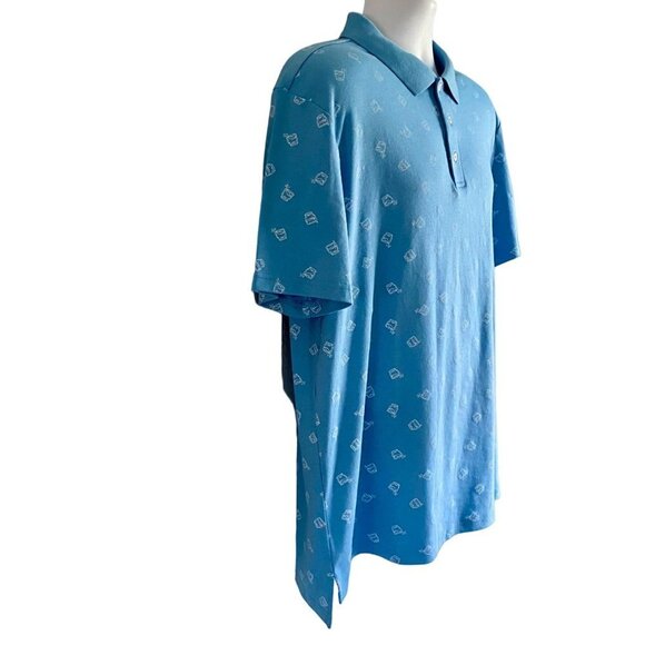 Tackle & Tides Drink Glass On the Rocks Print Polo Shirt Men's Large NEW - Picture 4 of 10